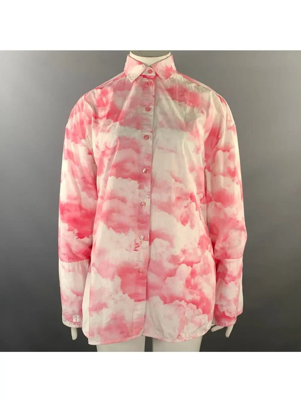 ROTATE Size M Pink White Cotton Print Button Up Shirt - Picture 1 of 8